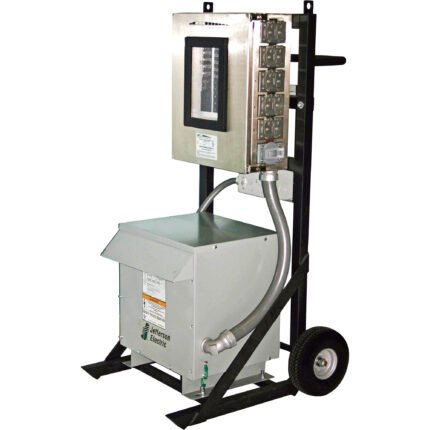 CEP Portable 2-Wheel Power Distribution Cart for Generators — 480 Volts, 100 Amps, 3-Phase, 30 kVA Transformer, Model# 6210PDC30-2